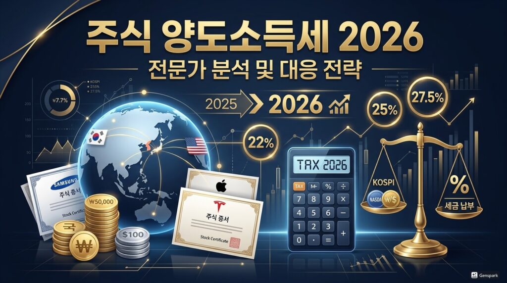 주식 양도소득세 2026년 대주주 기준과 해외주식 세금 총정리 | 절세 완벽 가이드