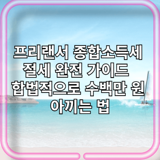 프리랜서 종합소득세 절세 완전 가이드 | 합법적으로 수백만 원 아끼는 법